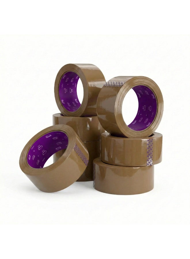 AKSONZ Strong & Heavy Duty Brown Packaging Tape 2 Inch x 100 Yards, Strong Shipping Tape for Boxes, Moving Postal Boxes & Office Brown Adhesive Box Sealing Tape 6 Rolls Bulk Pack. - Image 2